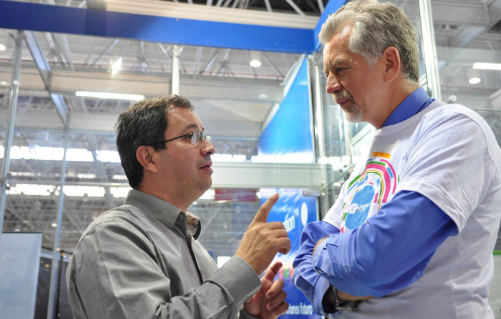 Mário Teza e José Fortunati durante a Campus Party de 2013.