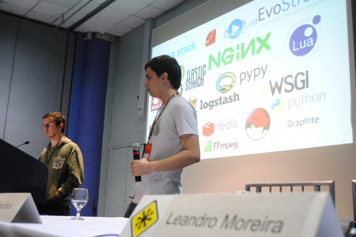 Leandro Moreira e Juares Bochi no FISL 2014. Foto: Felipe Nogs/ Baguete