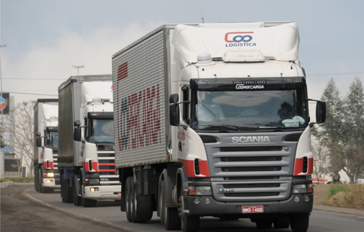 Frota da Coopercarga é composta por quase 2 mil veículos. Foto: Divulgação.