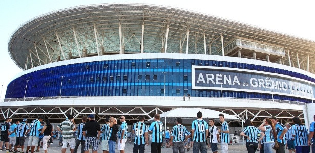 Torcedores na nova Arena do Grêmio. Foto: Lucas Uebel/divulgação.