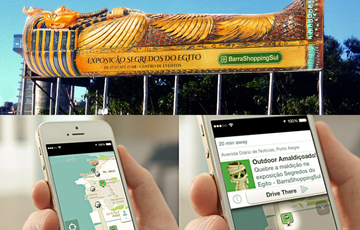 Outdoor para o Barra Shopping tem integração com o Waze.
