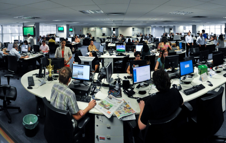 Redação do jornal Zero Hora, a estrela da RBS. Foto: divulgação/RBS.