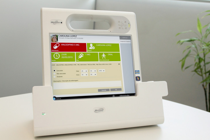 Um leito, um tablet. Foto: divulgação.