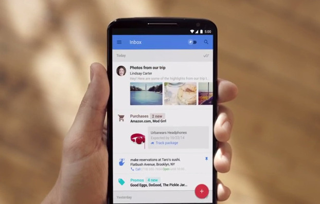 O Inbox quer deixar a visualização mais rápida com o que o Google chama de Highlights. Foto: Divulgação.