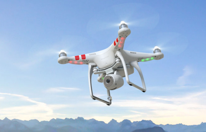 Os drones utilizados nos shoppings são do modelo Phantom II Vision, da DJI. Foto: Divulgação.