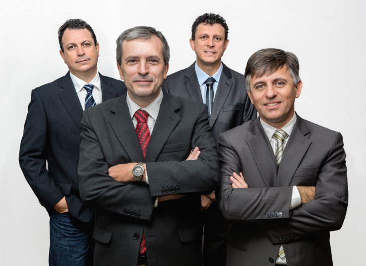Cleiton Klein, Robison Klein, Luis Rogério Dupont e Vanderlei Reinhart, os sócios da Cigam.