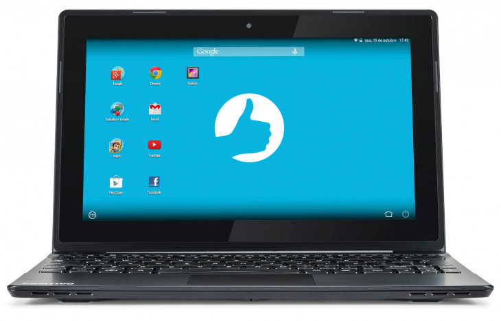 SX1000 é primeiro notebook Android da Positivo. Foto: divulgação.