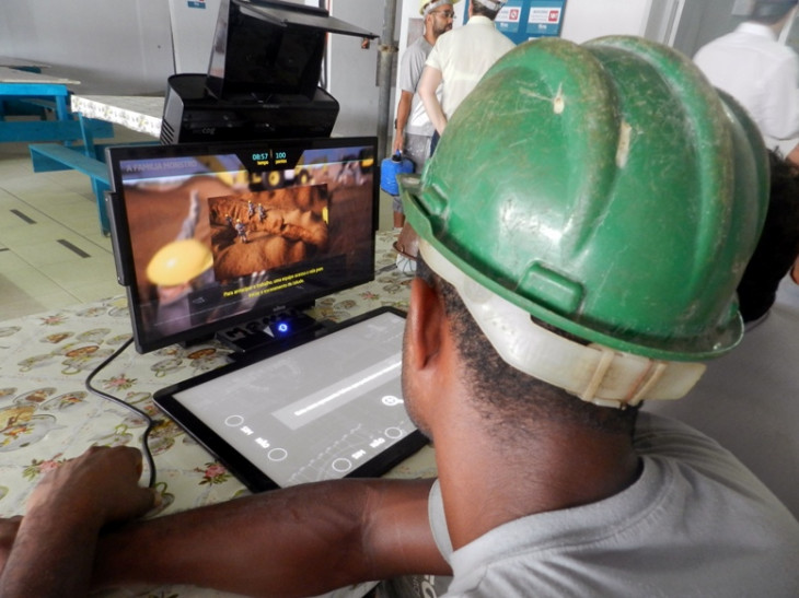 A FG disponibilizou o sistema Sábios, da Fiesc, para colaboradores da obra Sky. Foto: Divulgação.