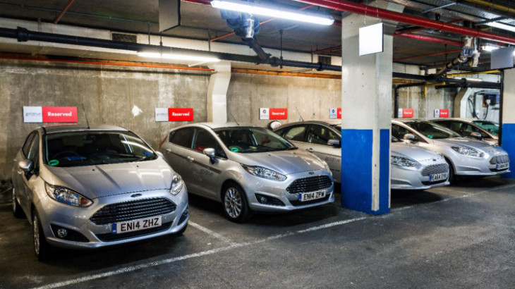Garagem do GoDrive em Londres. Foto: divulgação.