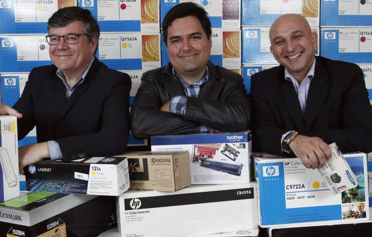 Rodrigo Oliveira, Giuliano Marra e Valdenir Rodrigues, sócios do Clube do Escritório. Foto: Divulgação.