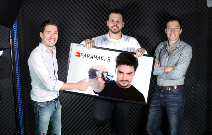 Luther Peczan, Renato Paiva e Cyrille Reboul, com Felipe Neto no monitor. Foto: Divulgação.