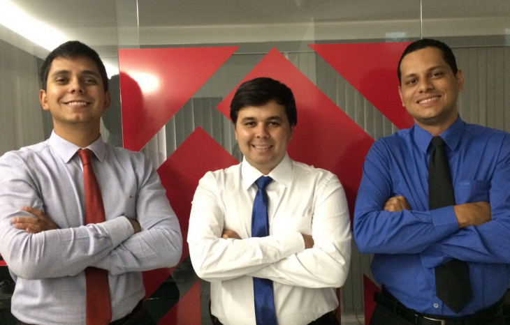 Sócios da Cigam CentroSoft: Carlos Rocha, Gabriel Martins e Alexandre Santos. Foto: Divulgação.
