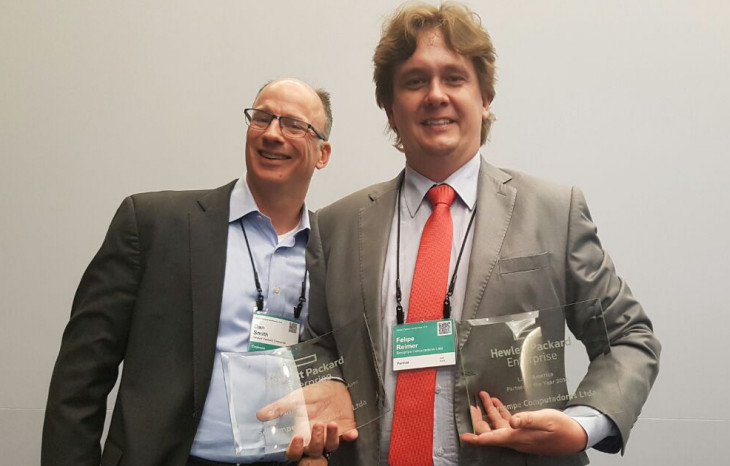 A Sercompe recebeu dos prêmios durante o HPE Global Partner Conference 2016. Foto: Divulgação.