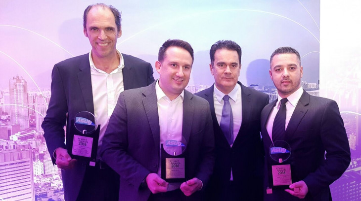 Sérgio Valério (ITS), Roberto Certo (Grupo Meta), Telmo Costa (Grupo Meta) e James Rocha (Grupo Herval).
