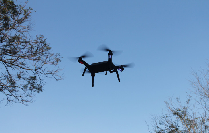 O drone da GTP envia imagens em tempo real do estoque através de telemetria. Foto: Divulgação.