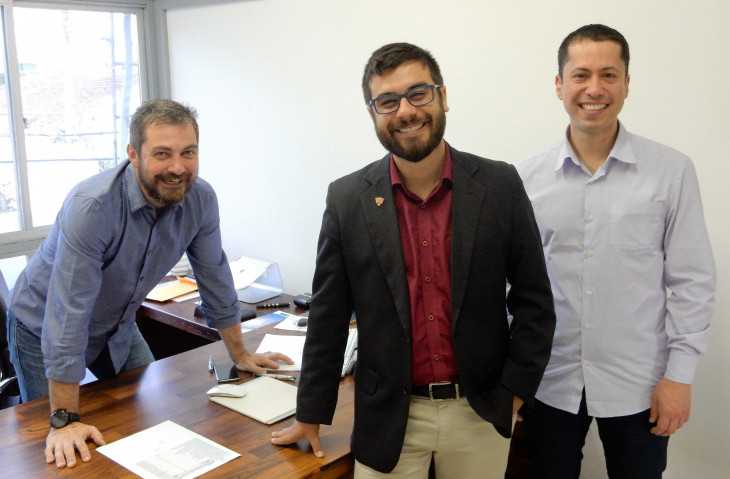 Luciano Weber, William Lima e Rodrigo Camarão. Foto: Divulgação.