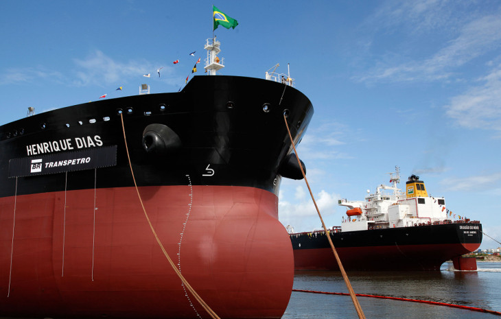 A Transpetro faz o transporte marítimo do petróleo e derivados extraídos pela Petrobras. Foto: Divulgação.