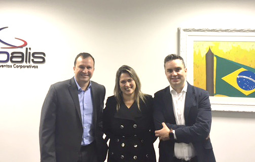 Reginaldo Albuquerque (Globalis), Adriana Marques (Globalis) e Rogério Miranda (Inteegra). Foto: Divulgação.