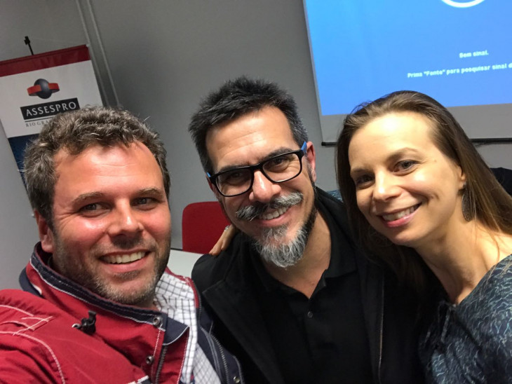 Alex Hermann, Letícia Polydoro e César Paz.
