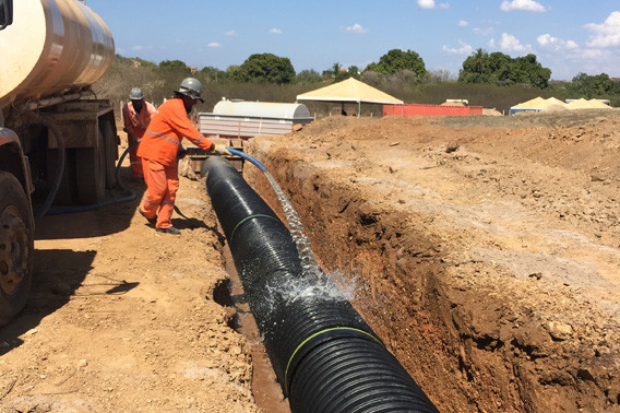 Tubos da Tigre-ADS são usados em obras de infraestrutura. Foto: Divulgação.