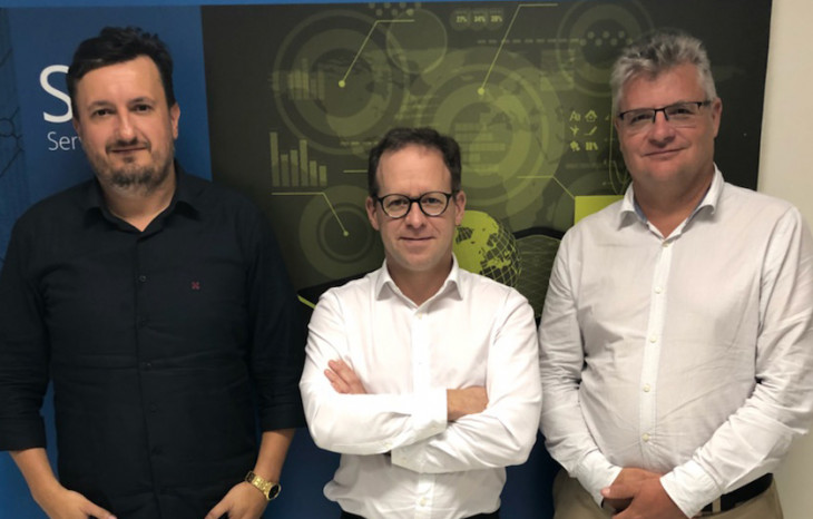 Alpheu Cardoso, CEO da Sequor; Stephane Corteel, CEO do SNEF e Pierre Dussaud, diretor do SNEF Latam.