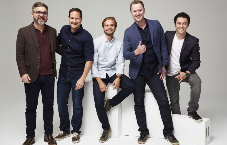 Rafael Assunção, Rodrigo Griesi, Gustavo Do Valle, Daniel Smolenaars, Paulo Orione, sócios da Decora. Foto: Divulgação.