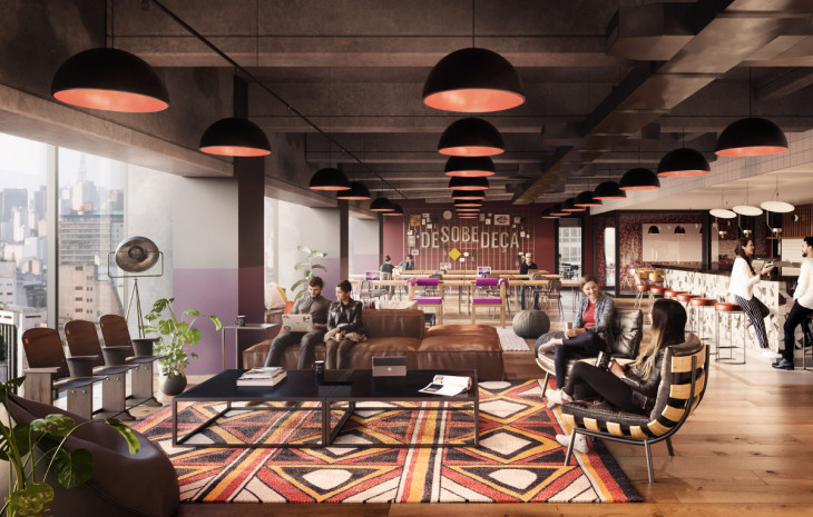 No Brasil desde julho de 2017, o WeWork conta prédios em São Paulo e Rio de Janeiro. Foto: Divulgação.