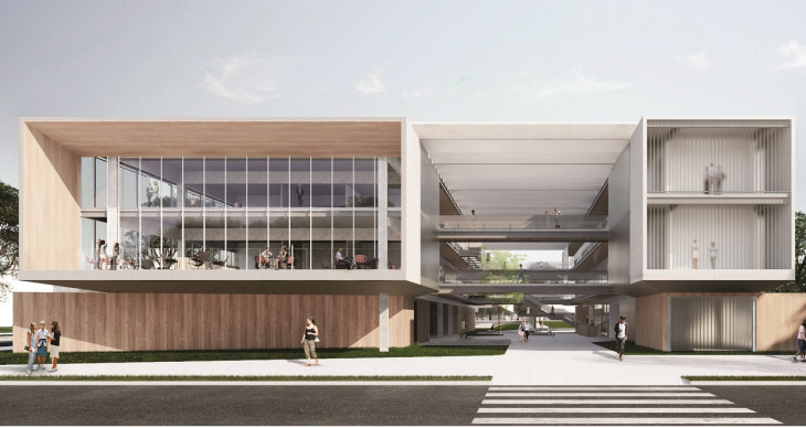Maquete do primeiro prédio do futuro Ágora Tech Park.
