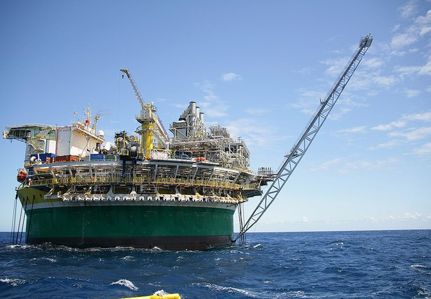 Plataforma de petróleo da Petrobras na Bacia de Santos. Foto: Divulgação.