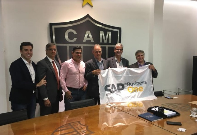 Dirigentes do Atlético com representantes da SAP e Seidor.