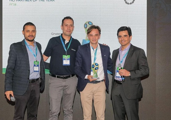 Kléber Oliveira (VMware Brasil), Rafael Perdigão (VMware), Felipe Jacobs (Gruppen) e Gustavo Rios (VMware).