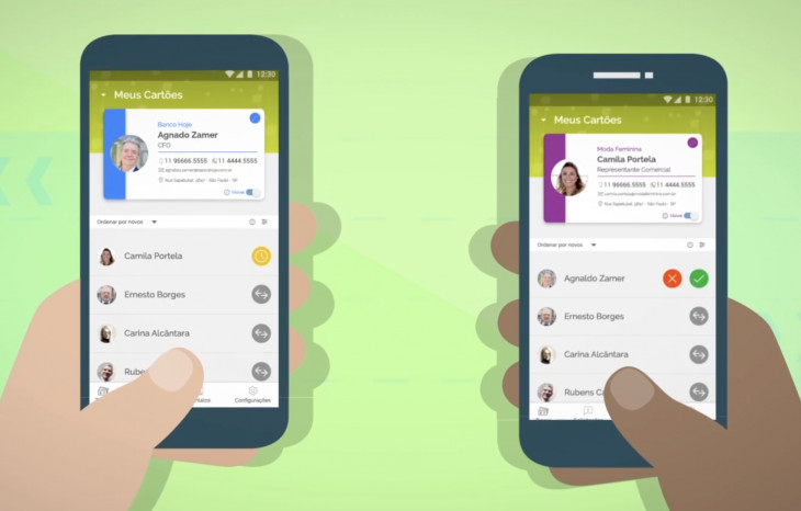 O Ecocard permite personalizar cartões com dados, foto, cores e logotipo da empresa. Imagem: Divulgação.