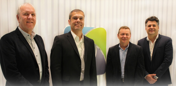 Reinaldo Oliveira (Inventti), Alexandre Zacheo (Tenova) Paulo Guimarães (Inventti) e Tibério Cesar Valcanaia (Inventti).