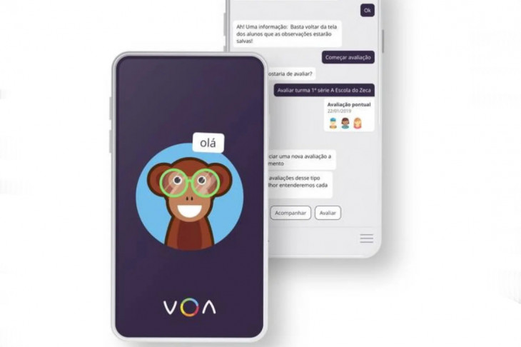 Aplicativo da VOA Educação funciona como um assistente virtual para professores e equipe pedagógica. Foto: Divulgação.