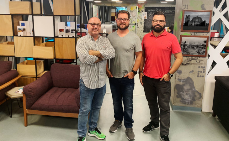 Everton Mendes, Cristiano Mendes e Giuseppe Lopes, fundadores da Zuna. Foto: Divulgação.