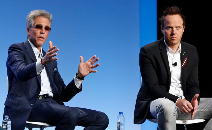 Bill McDermott e Ryan Smith no SapphireNow. Foto: Divulgação.