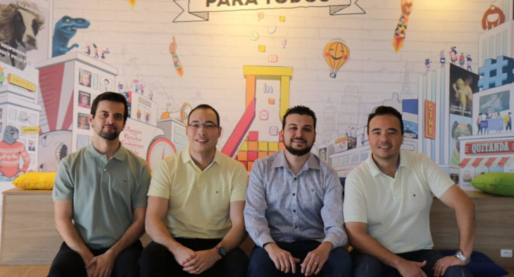 Marcos Vinicius Von Gal dos Santos, Rafael Kiso, Caio Rigoldi e William Kiso, sócios da MLabs. Foto: Divulgação.