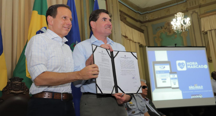 João Doria, governador de São Paulo, e Duarte Nogueira, prefeito de Ribeirão Preto. Foto: F L Piton.