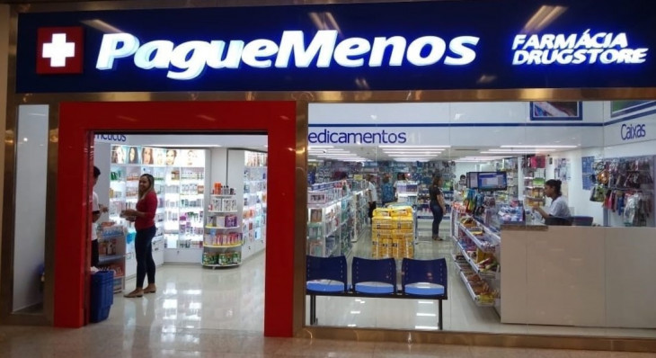Unidade da rede de farmácias Pague Menos. Empresa está em todo o país. Foto: divulgação.