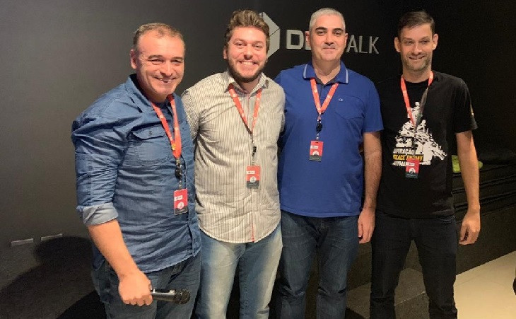 Ilson Rezende, CEO do Grupo DB1 ao lado de Victor Cobo e dos cofundadores da empresa, Cassio Serea e Alexandre Doná.