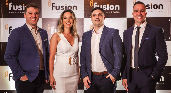 Sócios da Fusion durante o lançamento da nova identidade da empresa.