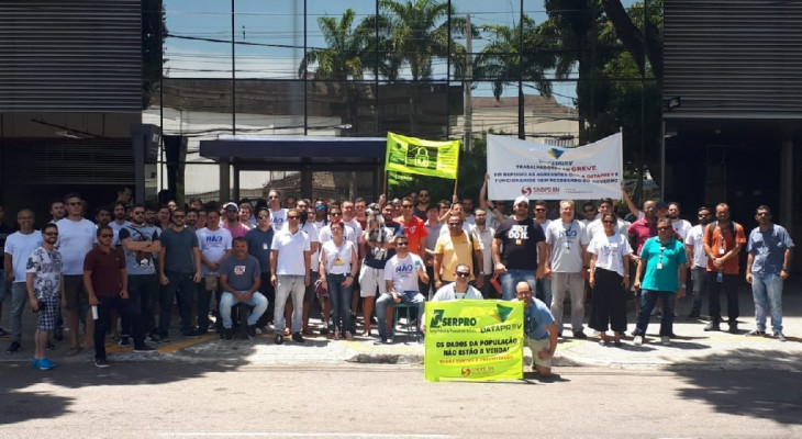 Grevistas da Dataprev em Rio Grande do Norte. Foto: Divulgação.