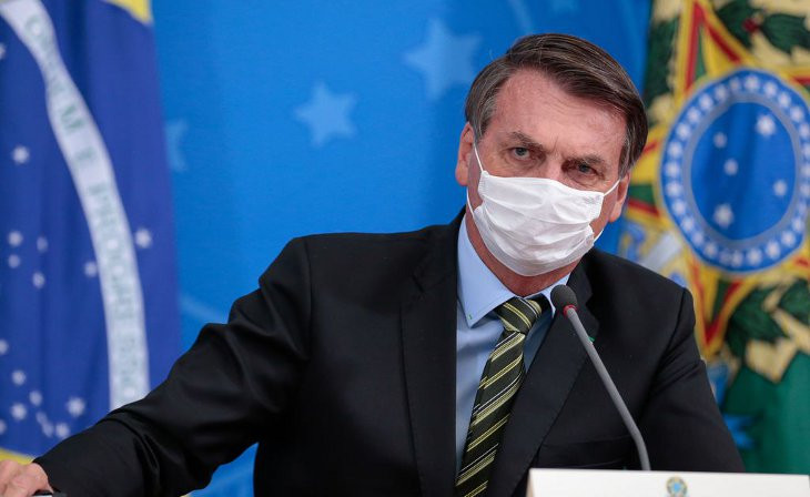 Bolsonaro: a máscara não adiantou.  Foto: Carolina Antunes/PR