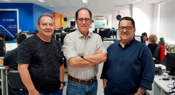 Leandro Rodrigues, Salvatore Bruno e Fred Ferraz, diretores da Kurier.