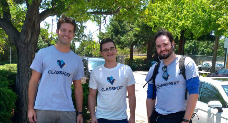 Felipe Bernardes, Thiago Brandão e Felipe Jordão, fundadores da Classpert. Foto: divulgação.
