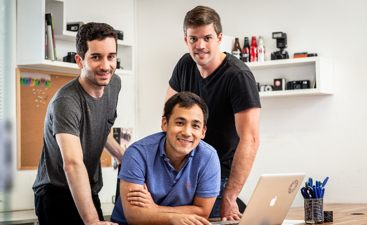 Thomas Vilhena, Renato Chu e Lucas Melo, fundadores da MindMiners. Foto: divulgação.