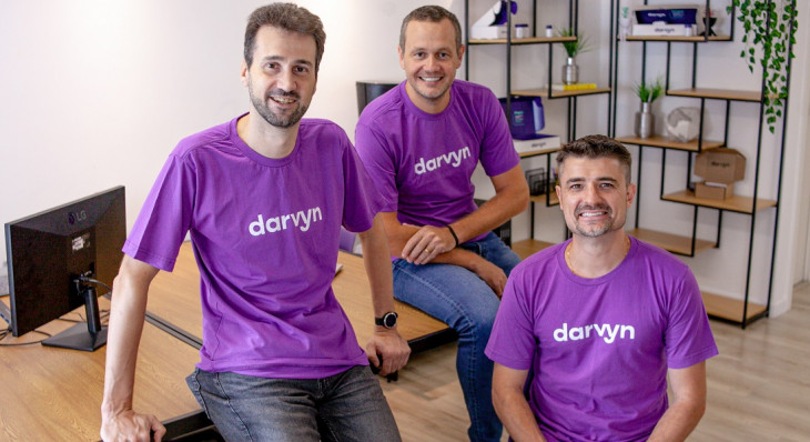 Leandro, Eduardo e Cristhiano, os fundadores da Darvyn. Foto: Divulgação.