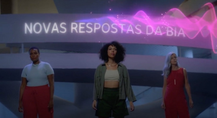Imagem da campanha publicitária do Bradesco sobre as respostas da Bia. Foto: Bradesco.