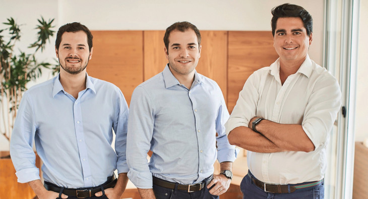 Murilo Bassora, Daniel Gomes e Nicolas Arellaga, fundadores da Nexoos. Foto: divulgação.