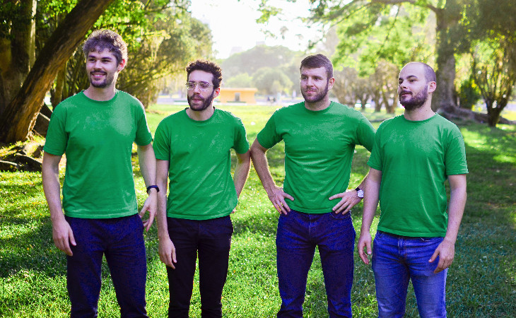 Francisco de Borja, Paulo Silvestrin, Pedro Dusso e Thomas Rodrigues, fundadores da Aegro. Foto: divulgação.